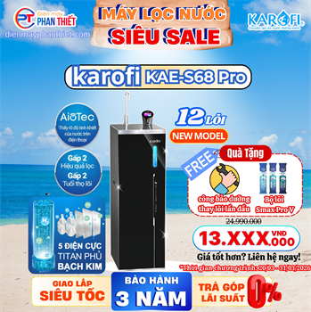 Máy lọc nước Hydro-ion kiềm Karofi KAE-S68 PRO