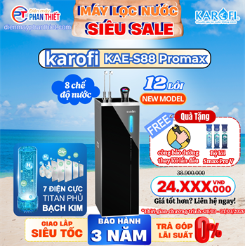 Máy lọc nước nóng lạnh Hydro-ion kiềm Karofi KAE-S88 PROMAX