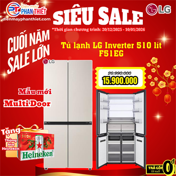 Tủ lạnh LG Inverter 510 lít Multi Door F51EG Mẫu mới
