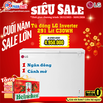 Tủ đông LG Inverter 291 Lít C30WH