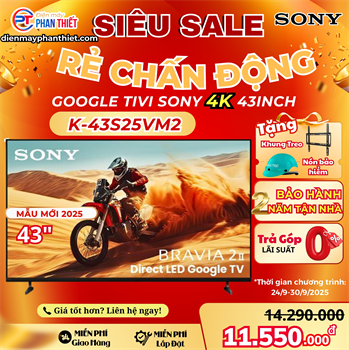 Google Tivi Sony 4K 43 Inch K-43S25VM2