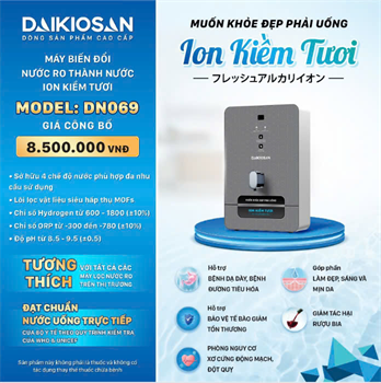 Máy biến đổi nước RO thành nước ion kiềm tươi Daikiosan DN069