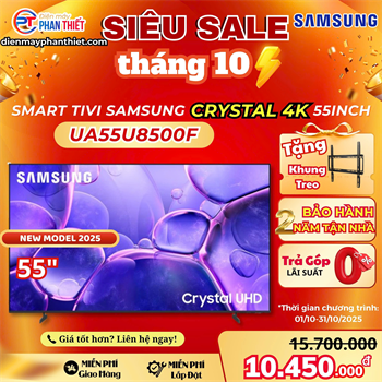 Smart Tivi Crystal UHD Samsung 4K 55 inch UA55U8500F Mẫu mới