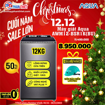 Máy giặt Aqua Inverter 12 kg AWM12-BSR1K(BU) Mẫu mới