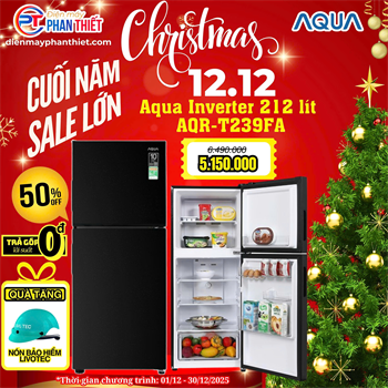 ủ lạnh Aqua Inverter 212 lít AQR-T239FA(FB)