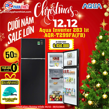 Tủ lạnh Aqua Inverter 283 lít AQR-T299FA(FB)