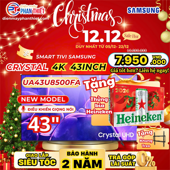 Smart Tivi Crystal UHD Samsung 4K 43 inch UA43U8500F Mẫu mới