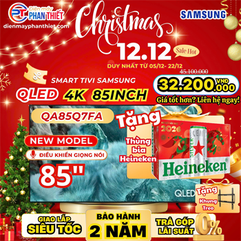 Smart Tivi QLED Samsung AI 4K 85 inch QA85Q7FA Mẫu mới