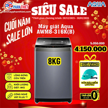 Máy giặt Aqua 8 kg AWM8-316K(B)
