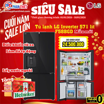 Tủ lạnh LG Inverter 571 lít Multi Door F58BGD Mẫu mới