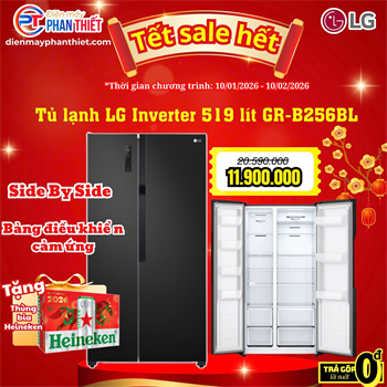 Tủ lạnh LG Inverter 519 lít Side By Side GR-B256BL