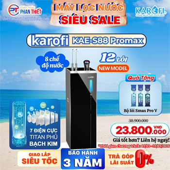 Máy lọc nước nóng lạnh Hydro-ion kiềm Karofi KAE-S88 PROMAX