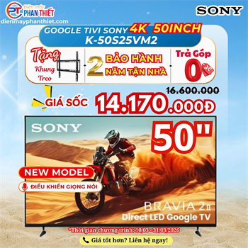 Google Tivi Sony 4K 50 Inch K-50S25VM2