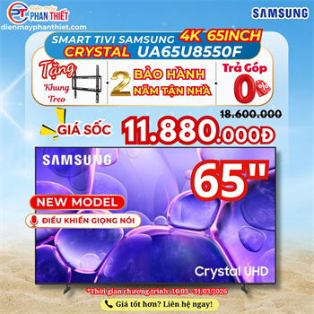 Smart Tivi Crystal UHD Samsung 4K 65 inch UA65U8500F Mẫu mới