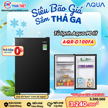 Tủ lạnh Aqua 90 lít AQR-D100FA(BS)