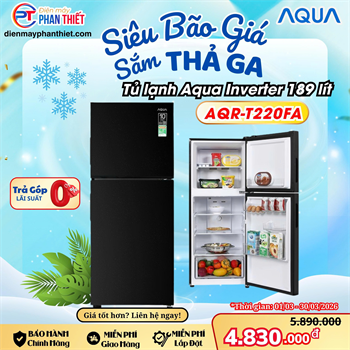 Tủ lạnh 2 cánh Aqua 189 lít AQR-T220FA(FB)