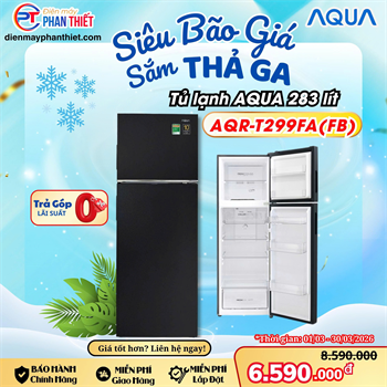 Tủ lạnh Aqua Inverter 283 lít AQR-T299FA(FB)