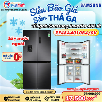 Tủ lạnh Samsung Inverter 488 lít Multi Door RF48A4010B4/SV
