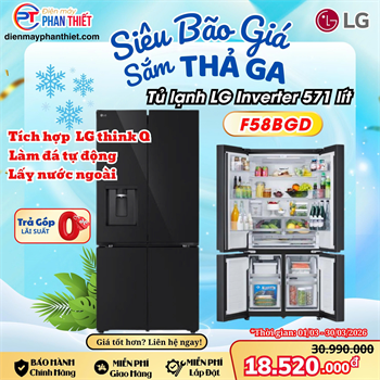 Tủ lạnh LG Inverter 571 lít Multi Door F58BGD Mẫu mới