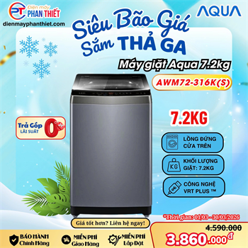 Máy giặt Aqua 7.2 kg AWM72-316K(S)