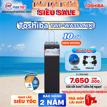 Máy lọc nước RO nóng nguội lạnh Hydrogen Toshiba TWP-WA3SVN(K) 10 lõi